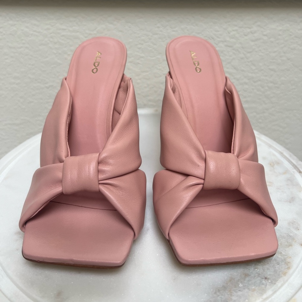 Aldo Women's Pink Bow Slide Sandals